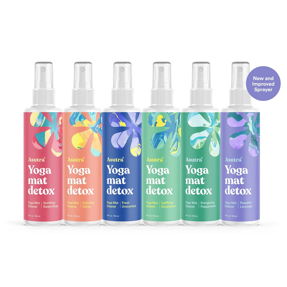 ASUTRA Yoga Mat Cleaner Spray Variety Pack (6 x 4 fl oz) | Essential Oil Aromatherapy & Deep Cleaning - view 5