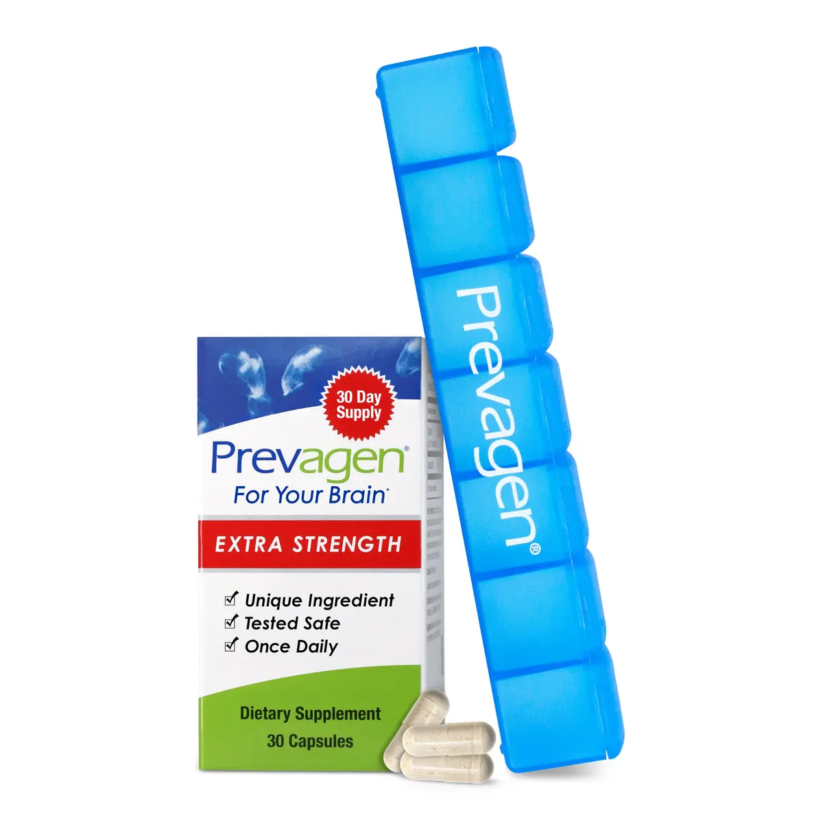 Prevagen Extra Strength with 7-Day Pill Minder | Brain Support Supplement, 30 Capsules - main product image