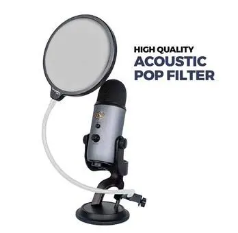 Enabled Microphone Pop Filter 6" with Clamp | Dual Nylon Layers for Clear Recording - view 2