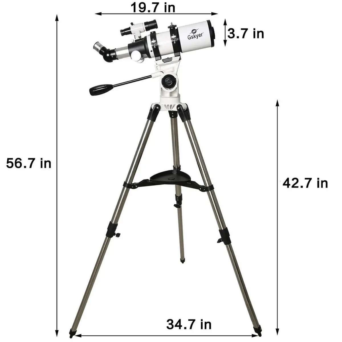 Gskyer Telescope 80mm AZ Space Astronomical Refractor for Kids | 400mm Focal Length, 80mm Aperture, AZ Mount, 3X Barlow, Phone & Remote - view 7