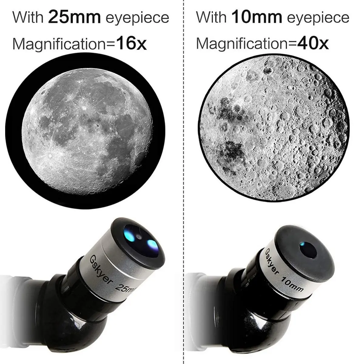 Gskyer Telescope 80mm AZ Space Astronomical Refractor for Kids | 400mm Focal Length, 80mm Aperture, AZ Mount, 3X Barlow, Phone & Remote - view 2