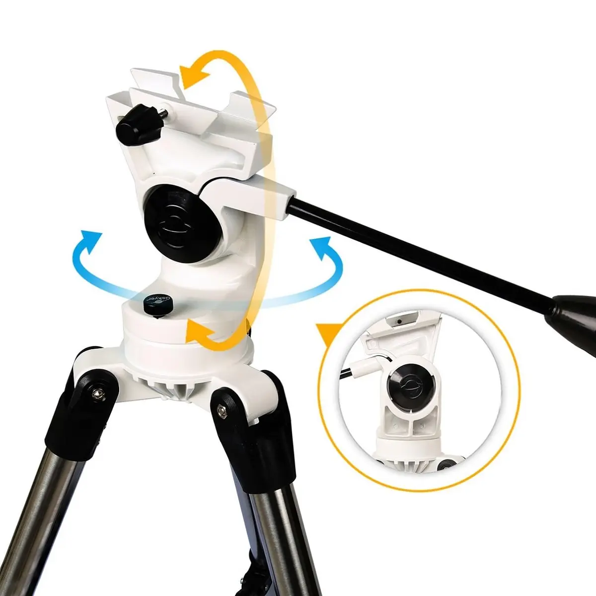 Gskyer Telescope 80mm AZ Space Astronomical Refractor for Kids | 400mm Focal Length, 80mm Aperture, AZ Mount, 3X Barlow, Phone & Remote - view 3