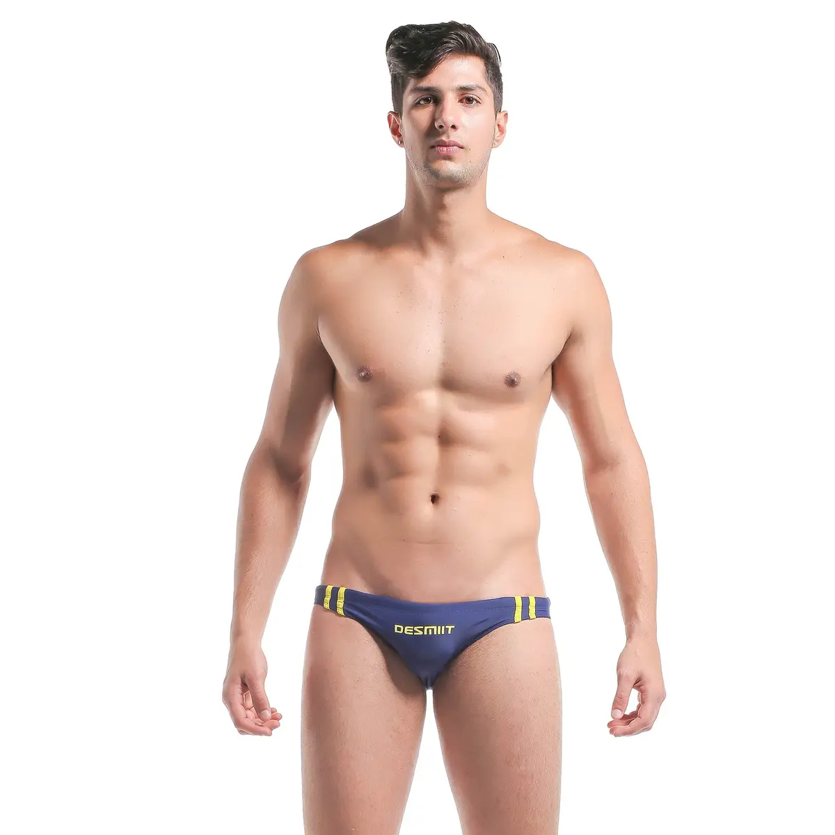 DESMIIT Men's Low Rise Swimwear Back Drain Line 33in Waist | Durable Nylon-Spandex Blend - main product image