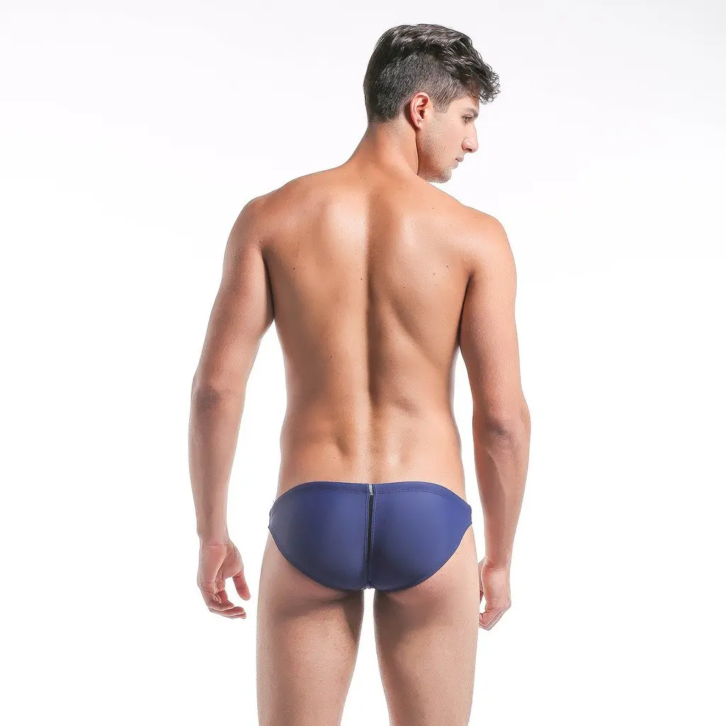 DESMIIT Men's Low Rise Swimwear Back Drain Line 33in Waist | Durable Nylon-Spandex Blend - view 3