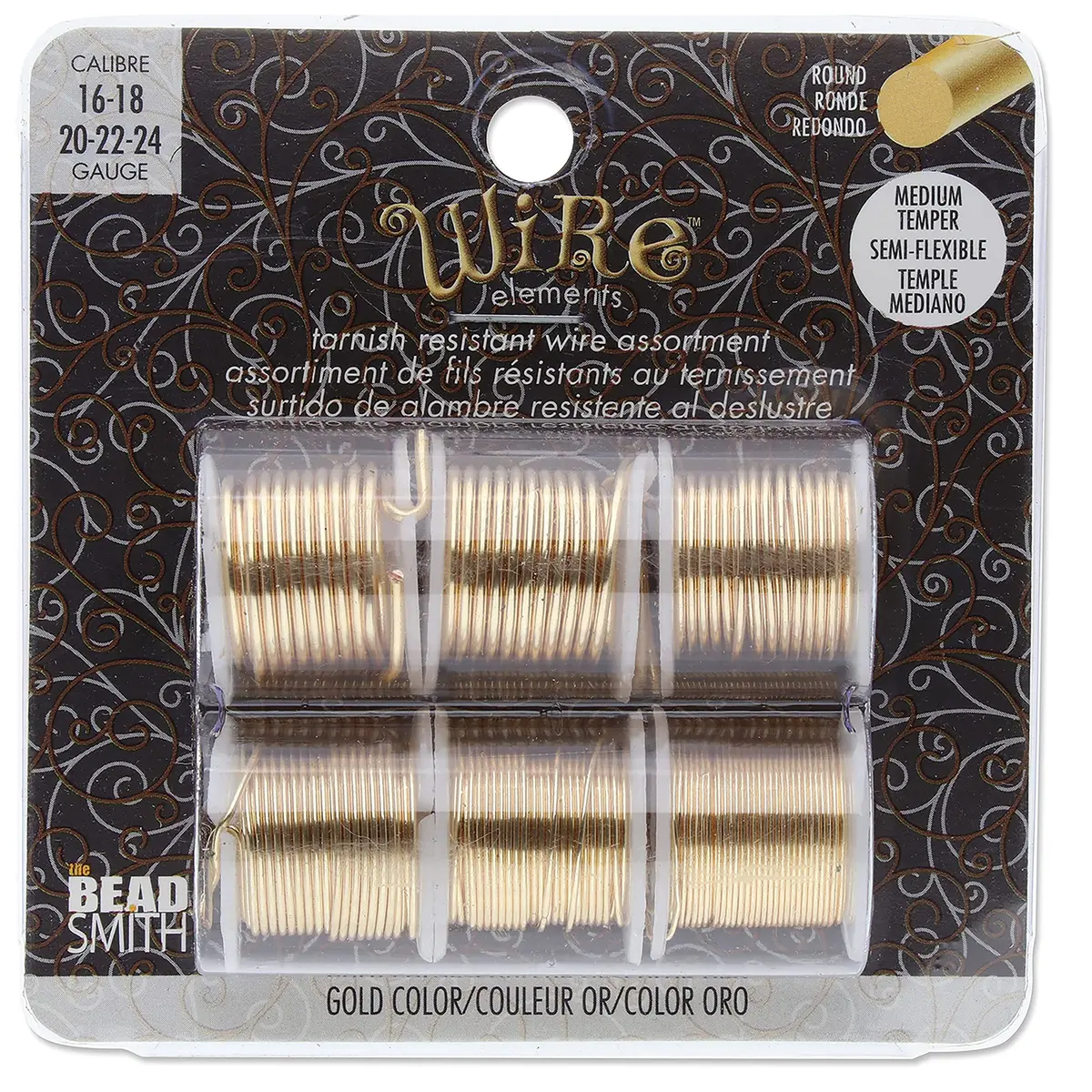 The Beadsmith Craft Wire Assortment Gold Color 16-24 Gauge | Tarnish-Resistant Copper Wire for Jewelry Making - view 7