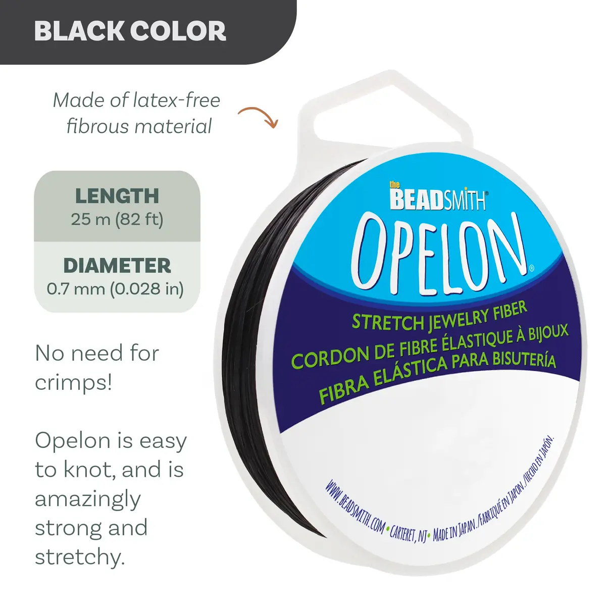 The Beadsmith Opelon Stretch Cord | 0.7 mm Flat Fibrous Jewelry String for Beading & Jewelry Making - view 3