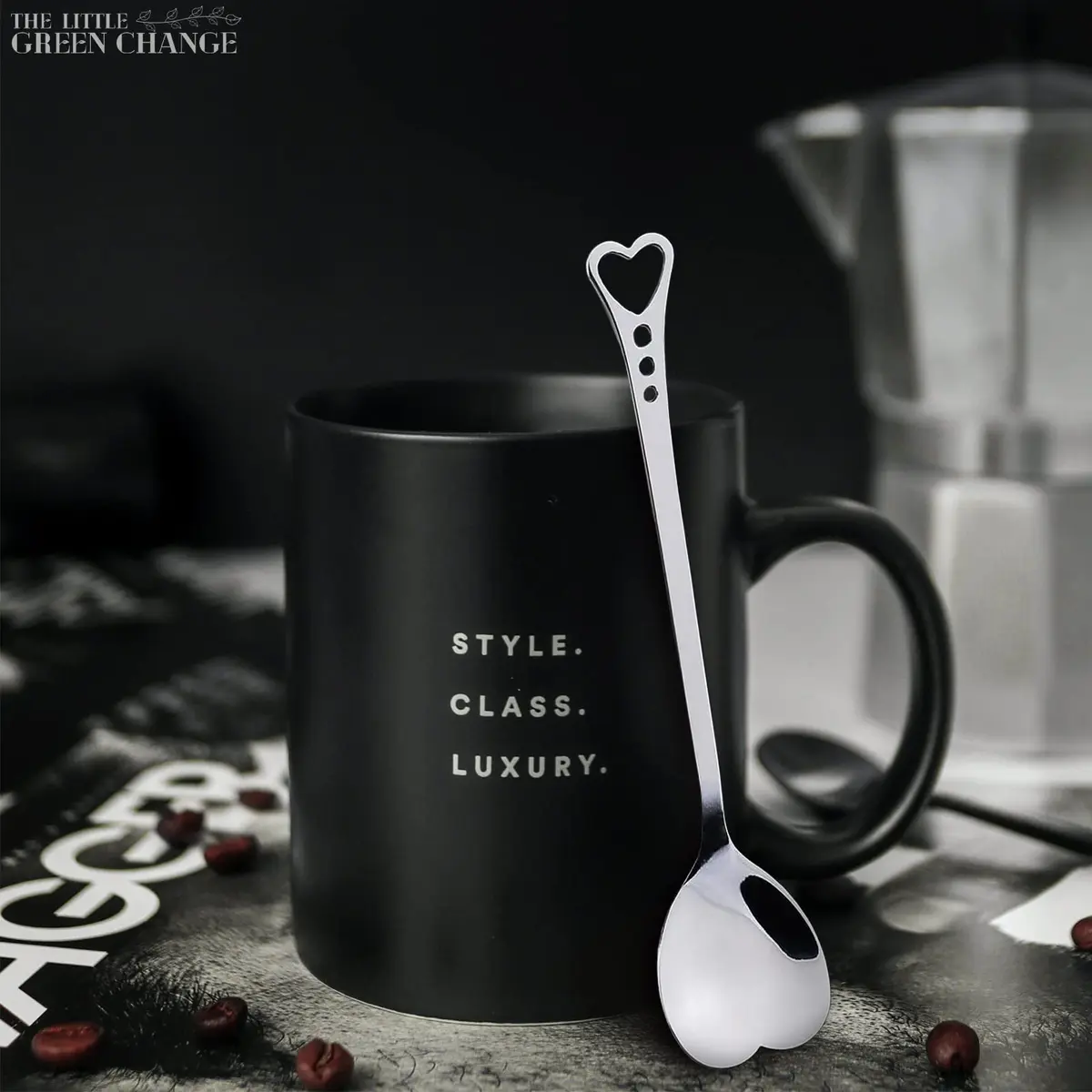 The Little Green Change Silver Heart Shaped Tea Spoons | 6 Pcs Small Coffee & Dessert Spoons, 5.6" - view 8