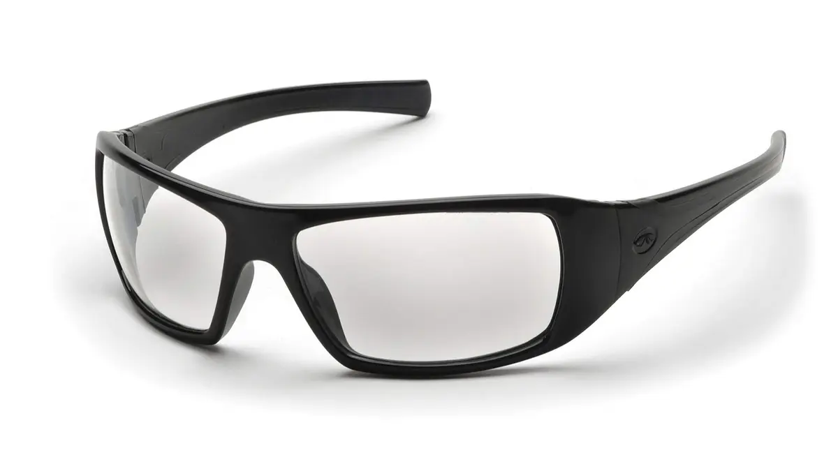 Pyramex Goliath Safety Glasses Black Frame Clear Anti-Fog Lens | ANSI Z87.1+ Certified - main product image