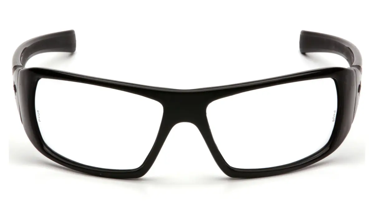 Pyramex Goliath Safety Glasses Black Frame Clear Anti-Fog Lens | ANSI Z87.1+ Certified - view 2