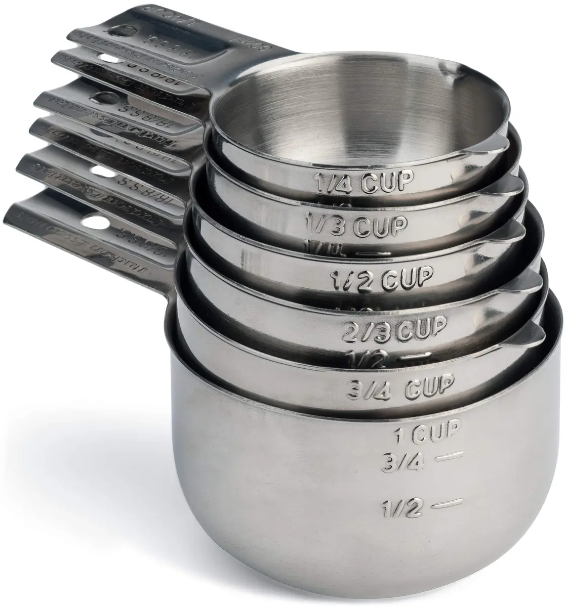 Hudson Essentials Stainless Steel Measuring Cups Set (6 Piece Set) | Durable, Dishwasher Safe, Nesting Design - main product image