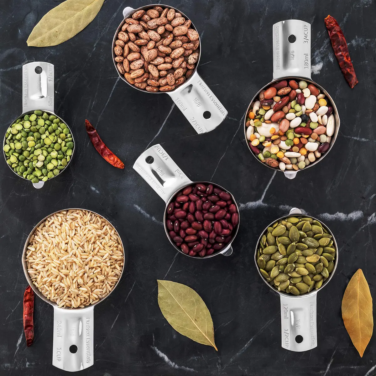 Hudson Essentials Stainless Steel Measuring Cups Set (6 Piece Set) | Durable, Dishwasher Safe, Nesting Design - view 6