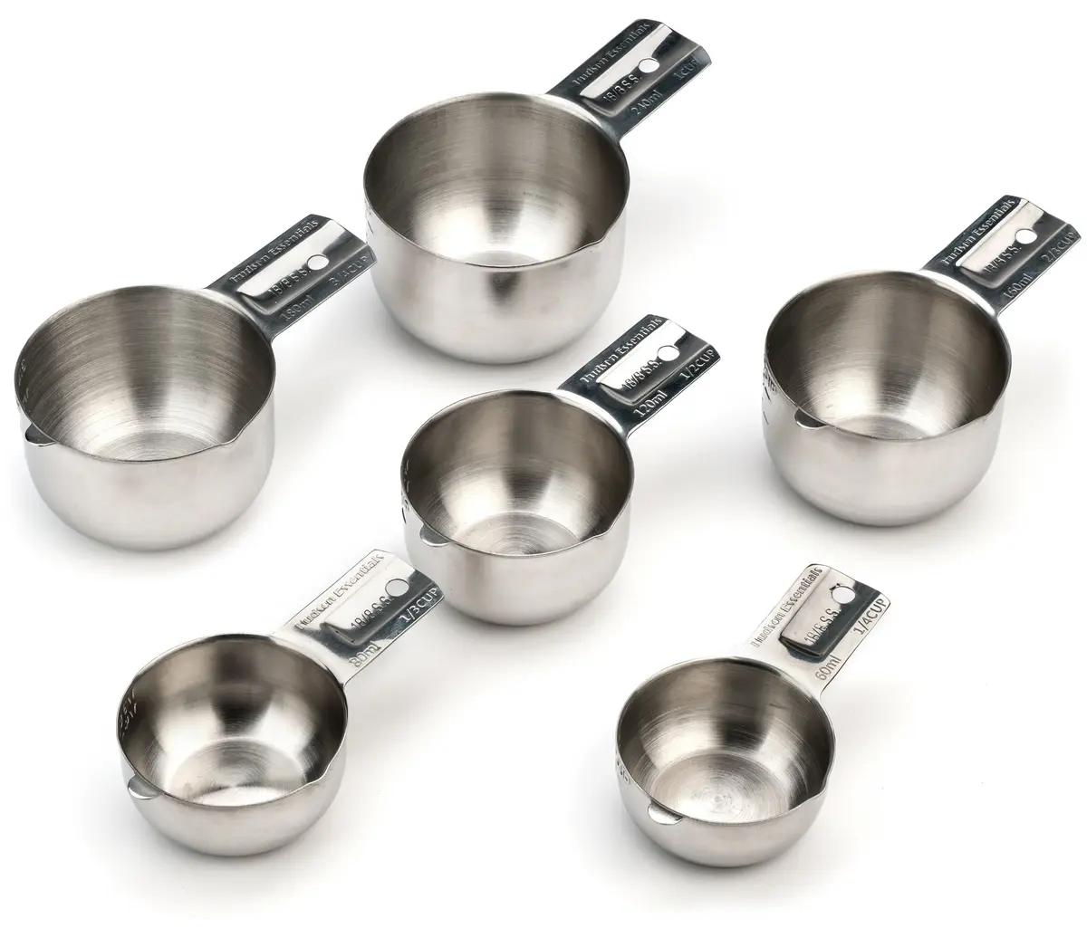 Hudson Essentials Stainless Steel Measuring Cups Set (6 Piece Set) | Durable, Dishwasher Safe, Nesting Design - view 2
