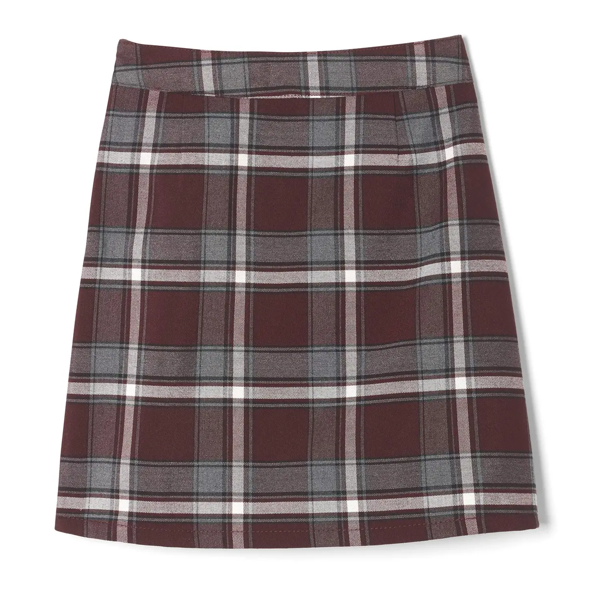French Toast Girls' Adjustable Waist Plaid 2-Tab Scooter, Burgundy Plaid, Size 6 | Active Girl's School Skirt with Built-in Shorts - view 5