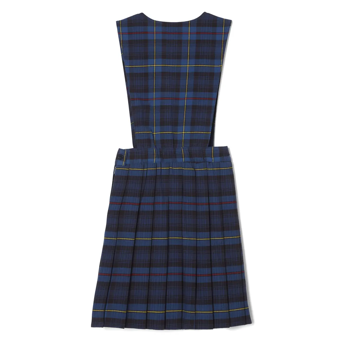 French Toast Girls' Plaid V-Neck Pleated Jumper, Blue & Red Plaid, 6X | Classic School Uniform Layered Over Shirts - view 4