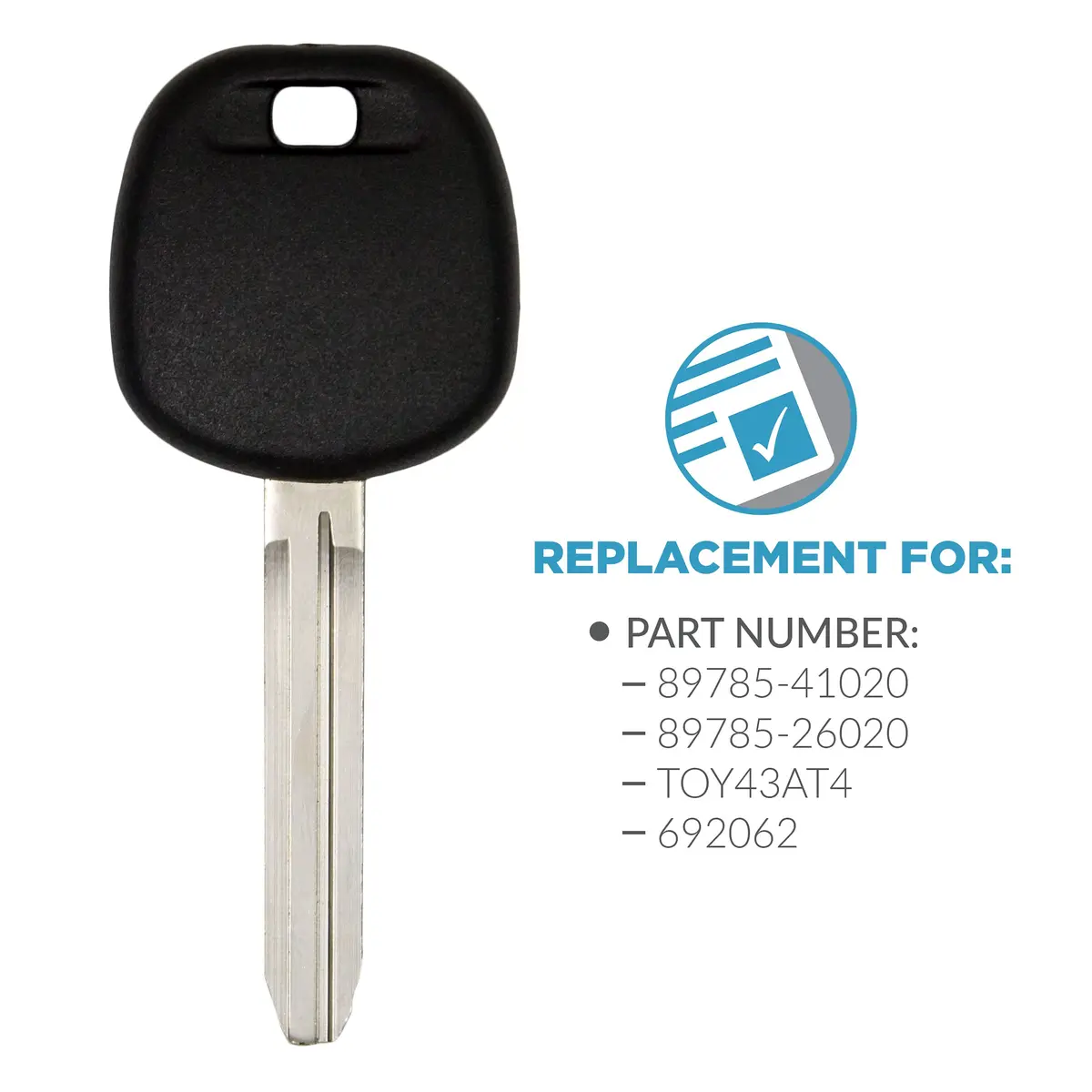 Keyless2Go Replacement for Toyota Transponder Key 4C | Uncut, DIY Programmable, 2003-2006 Camry Compatible - view 3