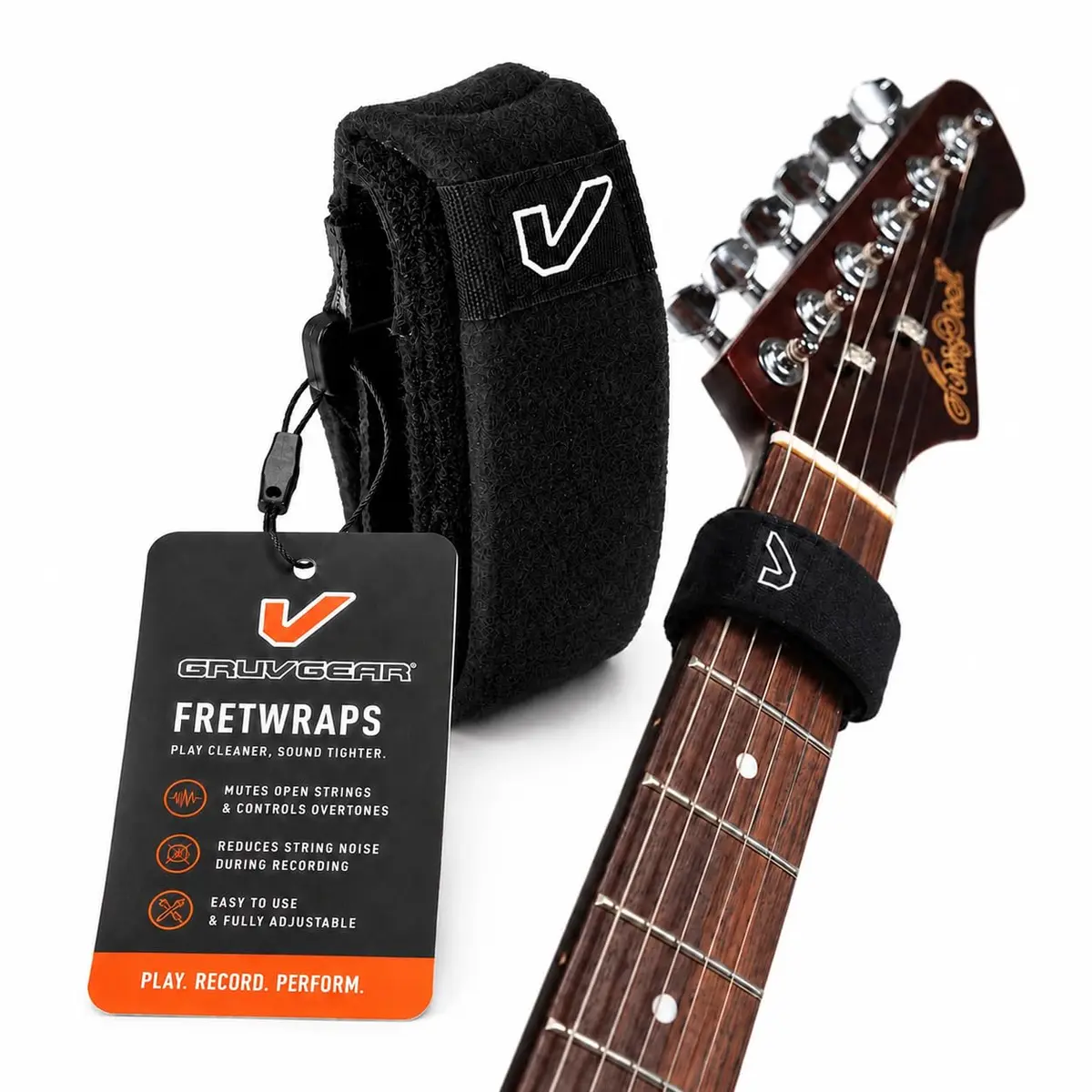 Gruv Gear Fret Wrap & Guitar Mute Medium Black 1 Pack (Fits 5 String Bass, 7 String Guitar) | Eliminates Unwanted String Noise Instantly - main product image