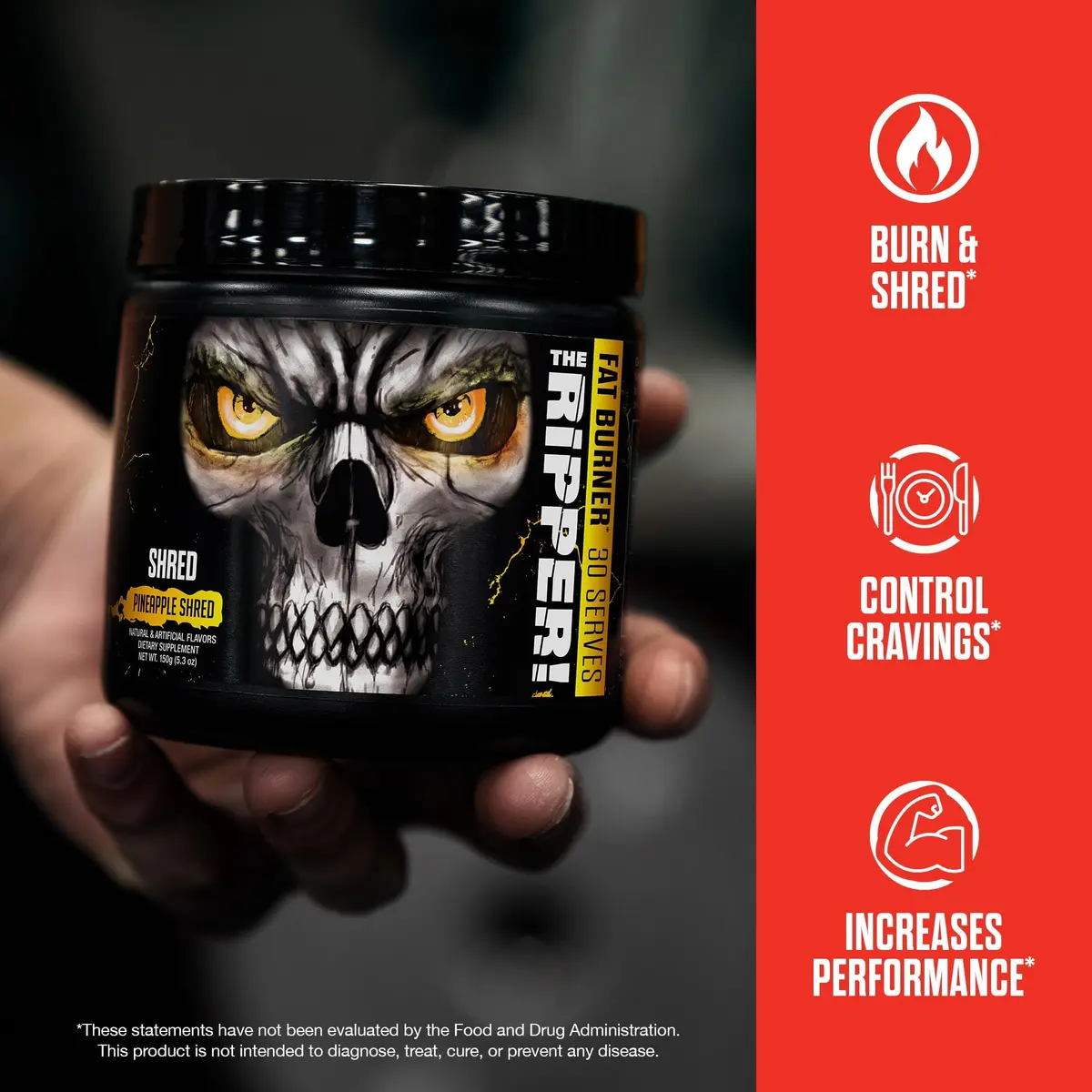 JNX SPORTS The Ripper Thermogenic Pre Workout Powder 5.3 Oz Pineapple | Fat burner & energy booster - view 4