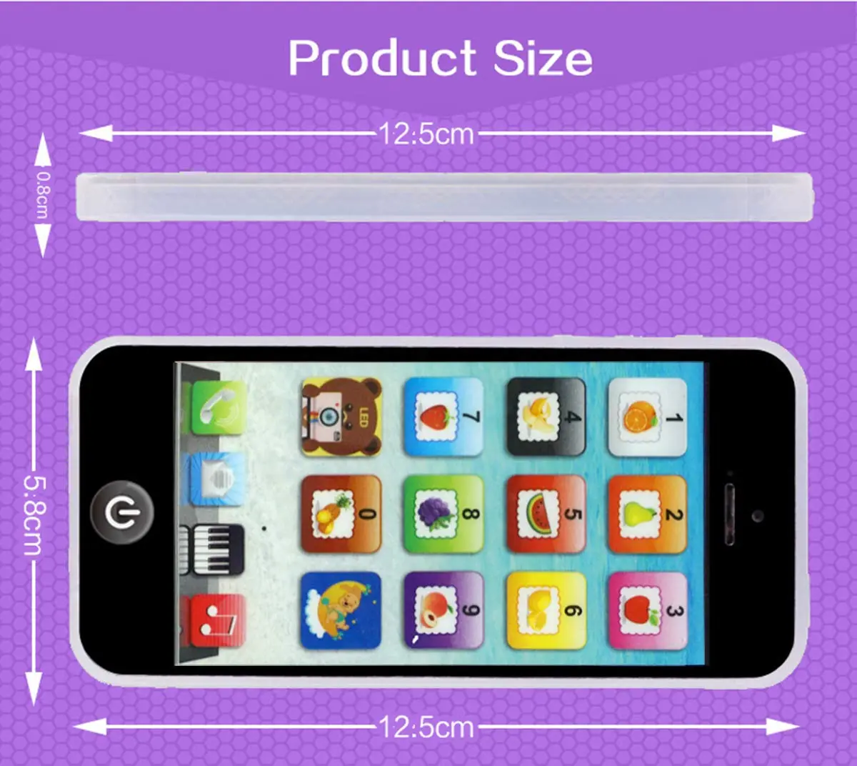 Cooplay White Smart Phone Toy Music Lullaby YPhone Touch Screen 12.5cm x 5.8cm | Educational music & language learning - view 6