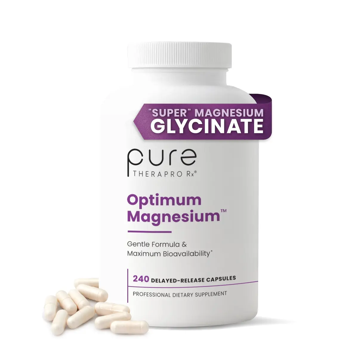 Pure Therapro Rx Optimum Magnesium 240 Capsules | Supports Energy & Sleep, Chelated for Absorption, Made in USA - main product image