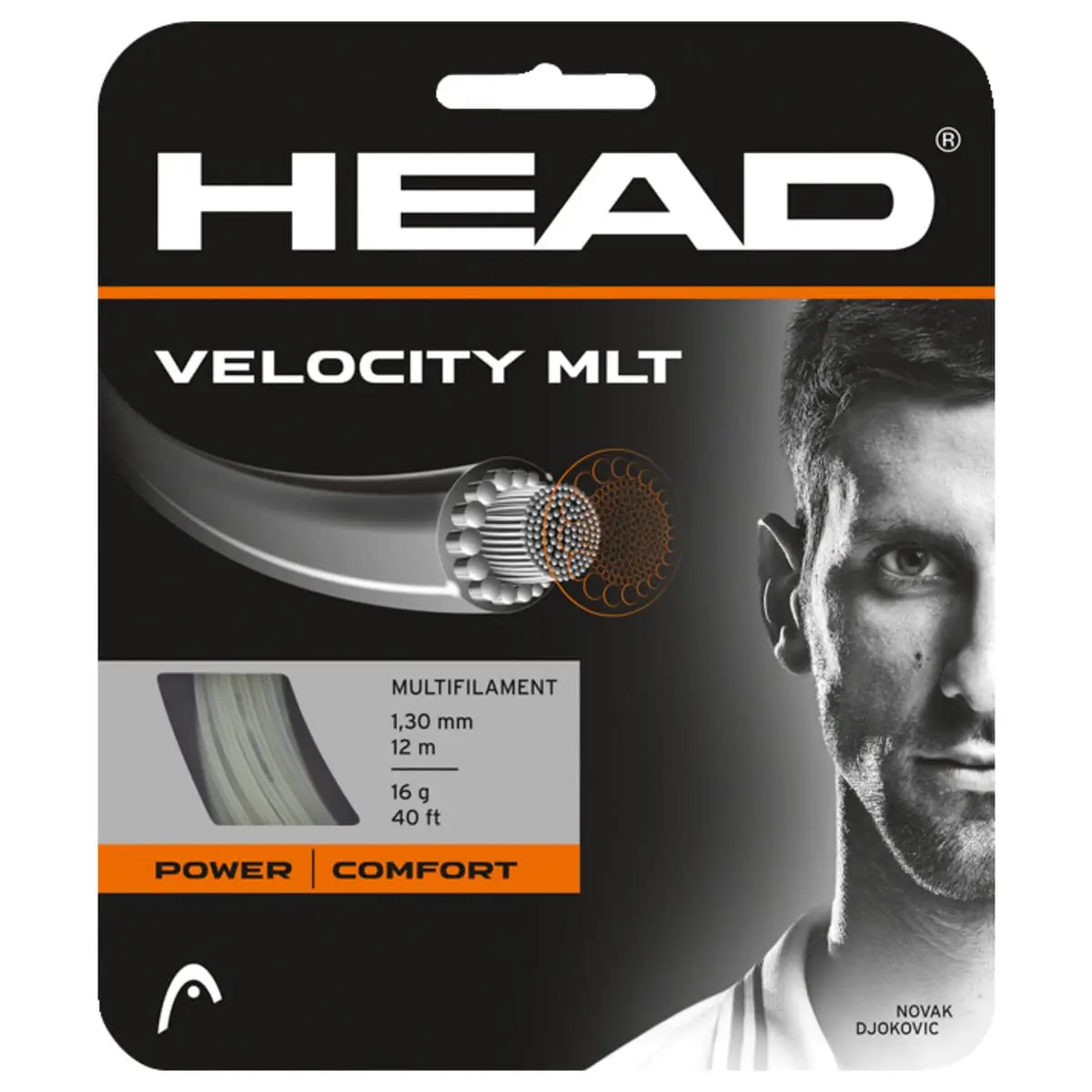 HEAD Velocity MLT Tennis Racket String 17 Gauge | Multifilament for Intermediate & Advanced Players - main product image