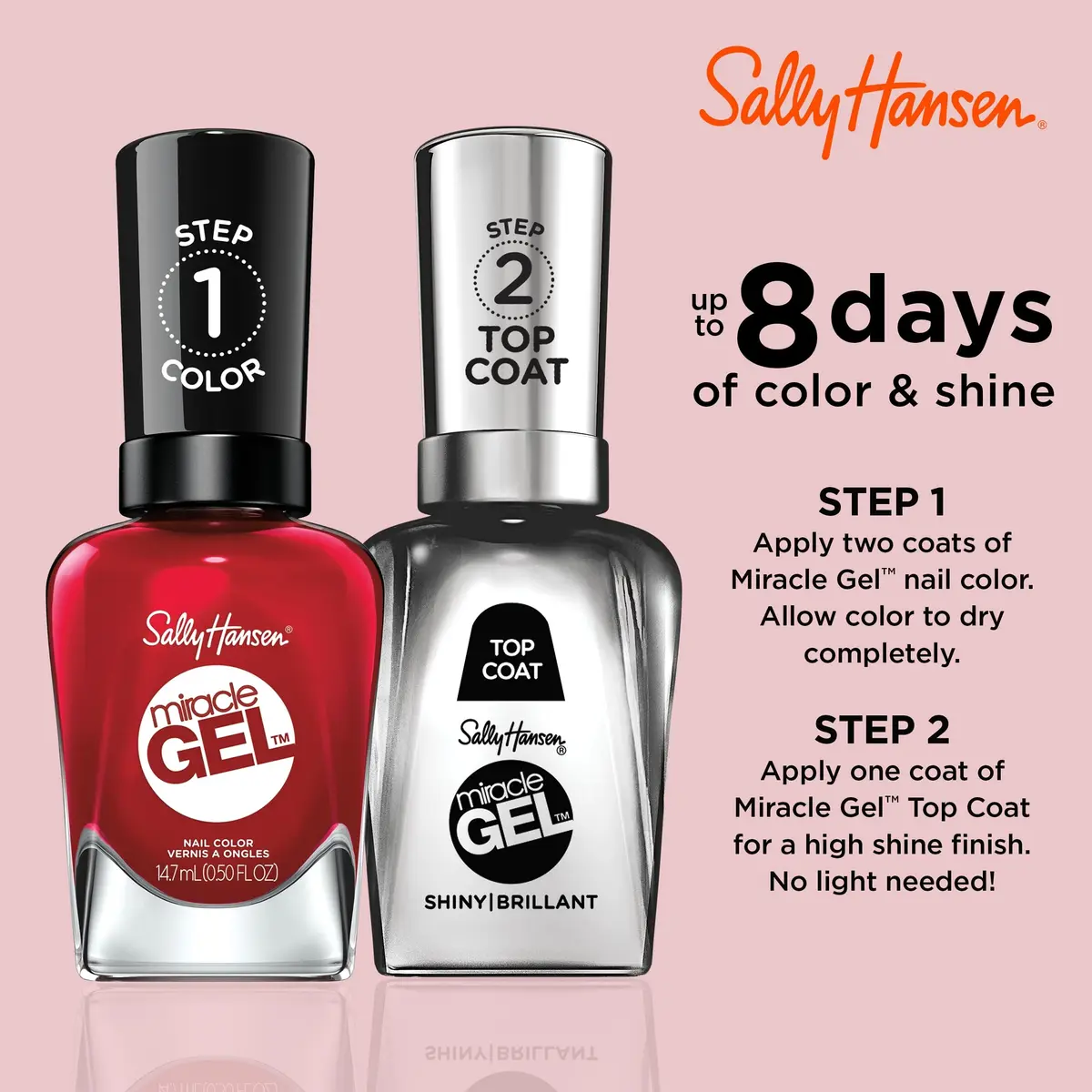 Sally Hansen Miracle Gel Nail Polish 0.5 Fl Oz | No UV Needed, Long Lasting, Vegan, Glossy (70-120 chars) - view 2