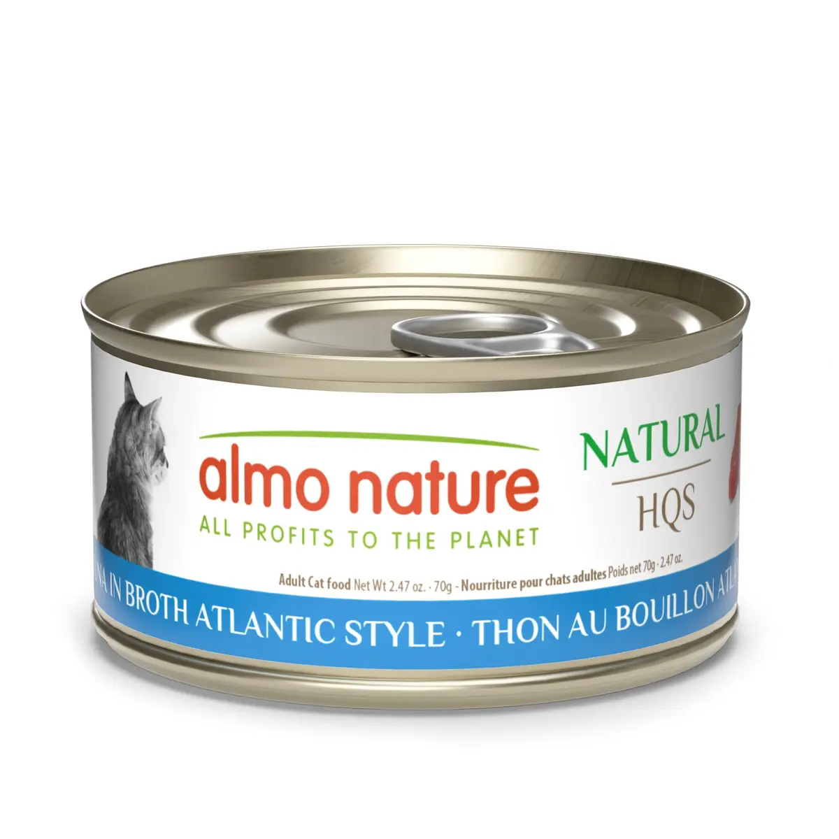 almo nature HQS Natural Wet Cat Food Tuna in Broth Atlantic Style 2.47 oz | Grain-Free, Natural Ingredients, Easy Digest - main product image