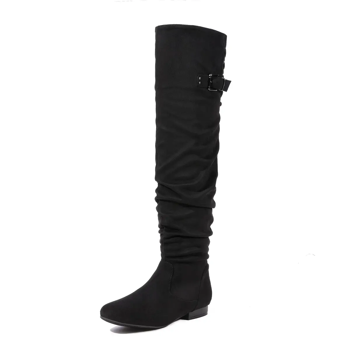 DREAM PAIRS Women's Over The Knee Flats Slouch Thigh Boots, Black, Size 6 | Comfortable Flat Style for Cold Weather - main product image