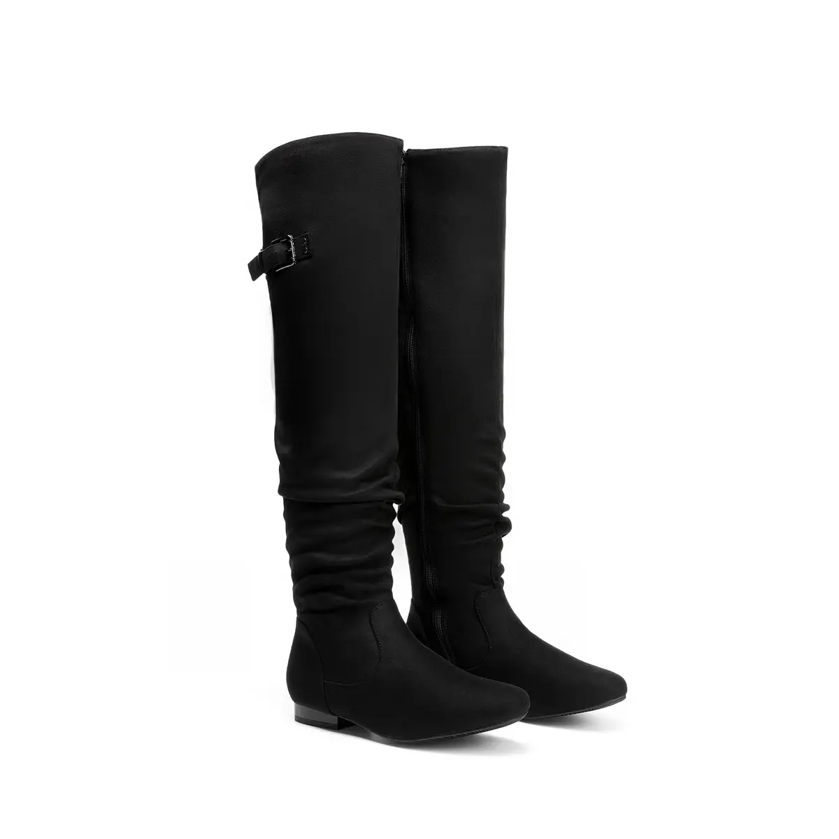 DREAM PAIRS Women's Over The Knee Flats Slouch Thigh Boots, Black, Size 6 | Comfortable Flat Style for Cold Weather - view 5