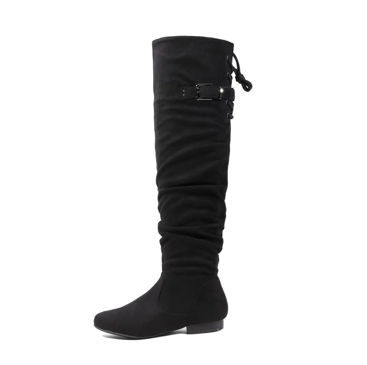 DREAM PAIRS Women's Over The Knee Flats Slouch Thigh Boots, Black, Size 6 | Comfortable Flat Style for Cold Weather - view 4