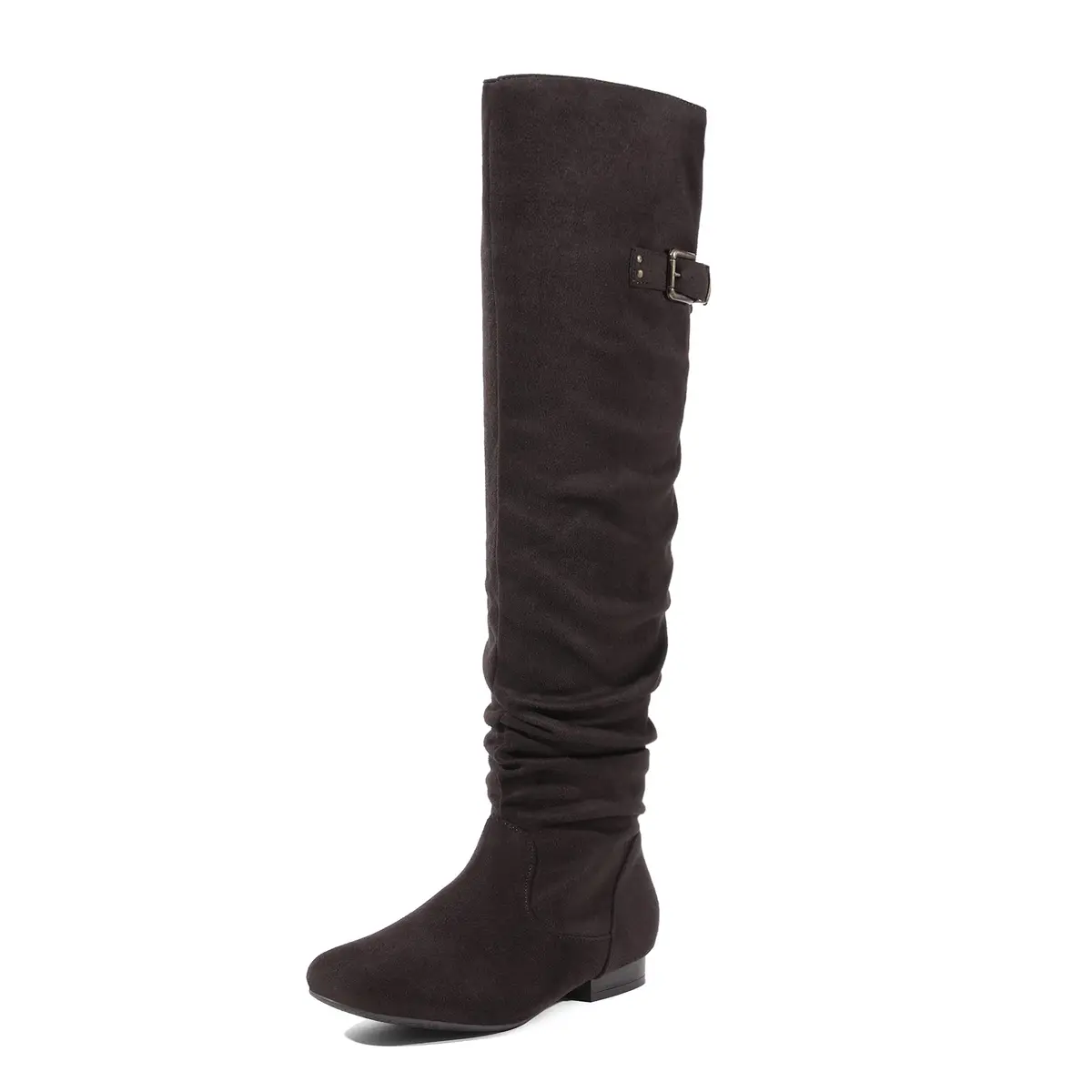 DREAM PAIRS Women's Over The Knee Flats Slouch Thigh Boots, Brown, Size 10 | Comfortable Flat Style for Cold Weather - main product image