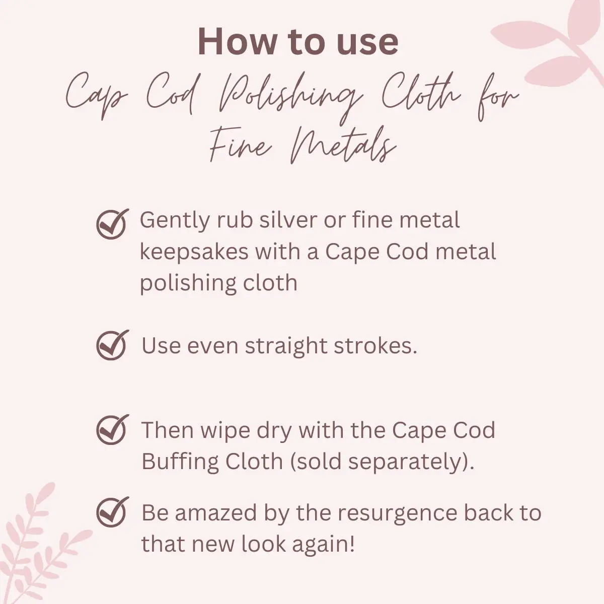 Cape Cod Metal Polishing Cloths for Fine Metals | Jewelry Cleaner & Tarnish Remover | 2 Cloths (4x6 Inch Each) | Vanilla Scent - view 3
