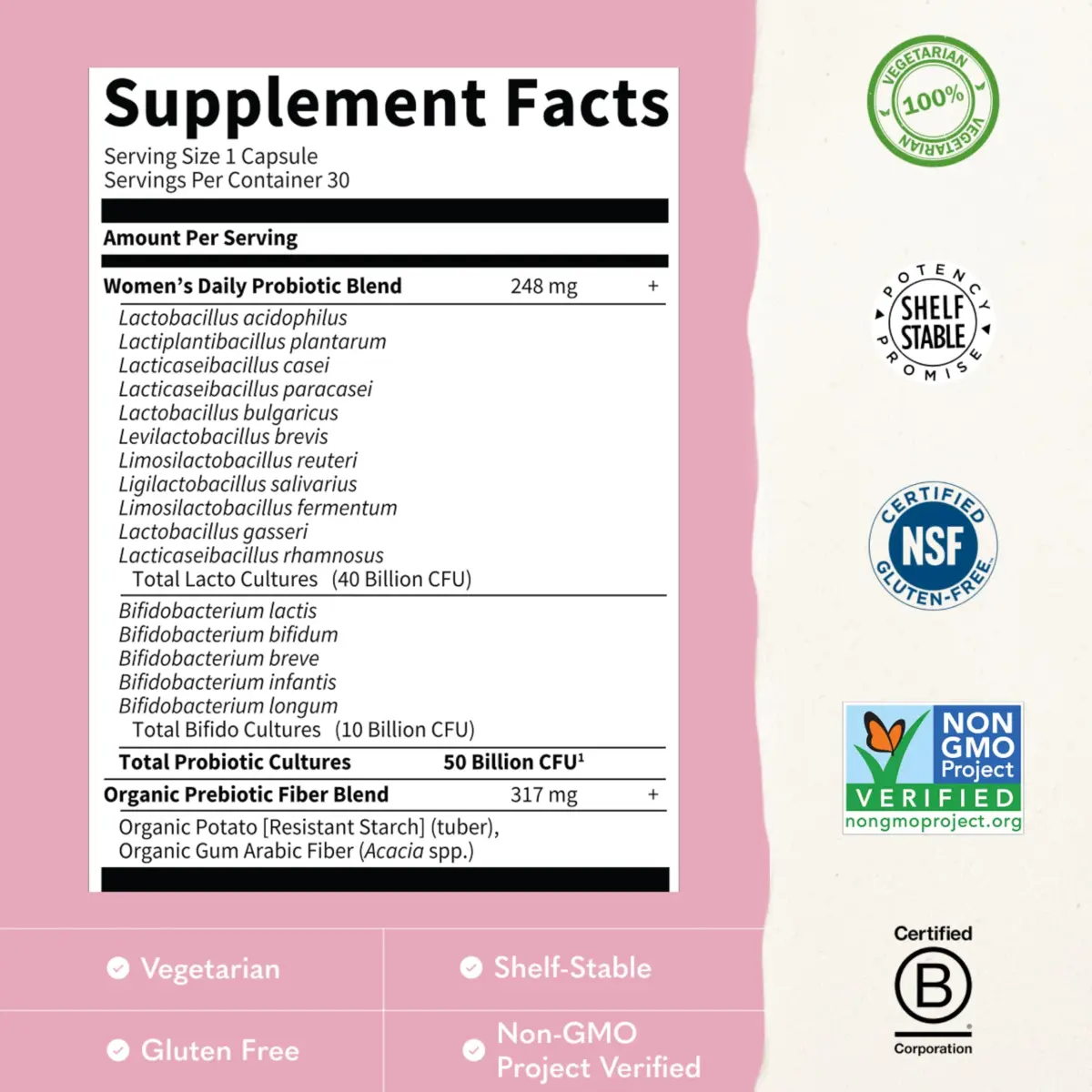 Garden of Life Dr. Formulated Probiotics for Women 50 Billion CFU 30 Capsules | Supports Digestive, Vaginal & Immune Health - view 3