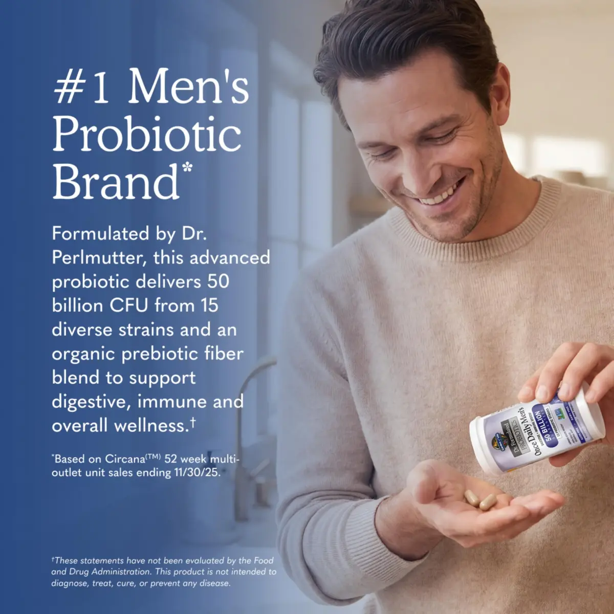 Garden of Life Probiotics for Men, Dr. Formulated 50 Billion CFU 15 Probiotics 30 Capsules | Digestive & Immune Support - view 2