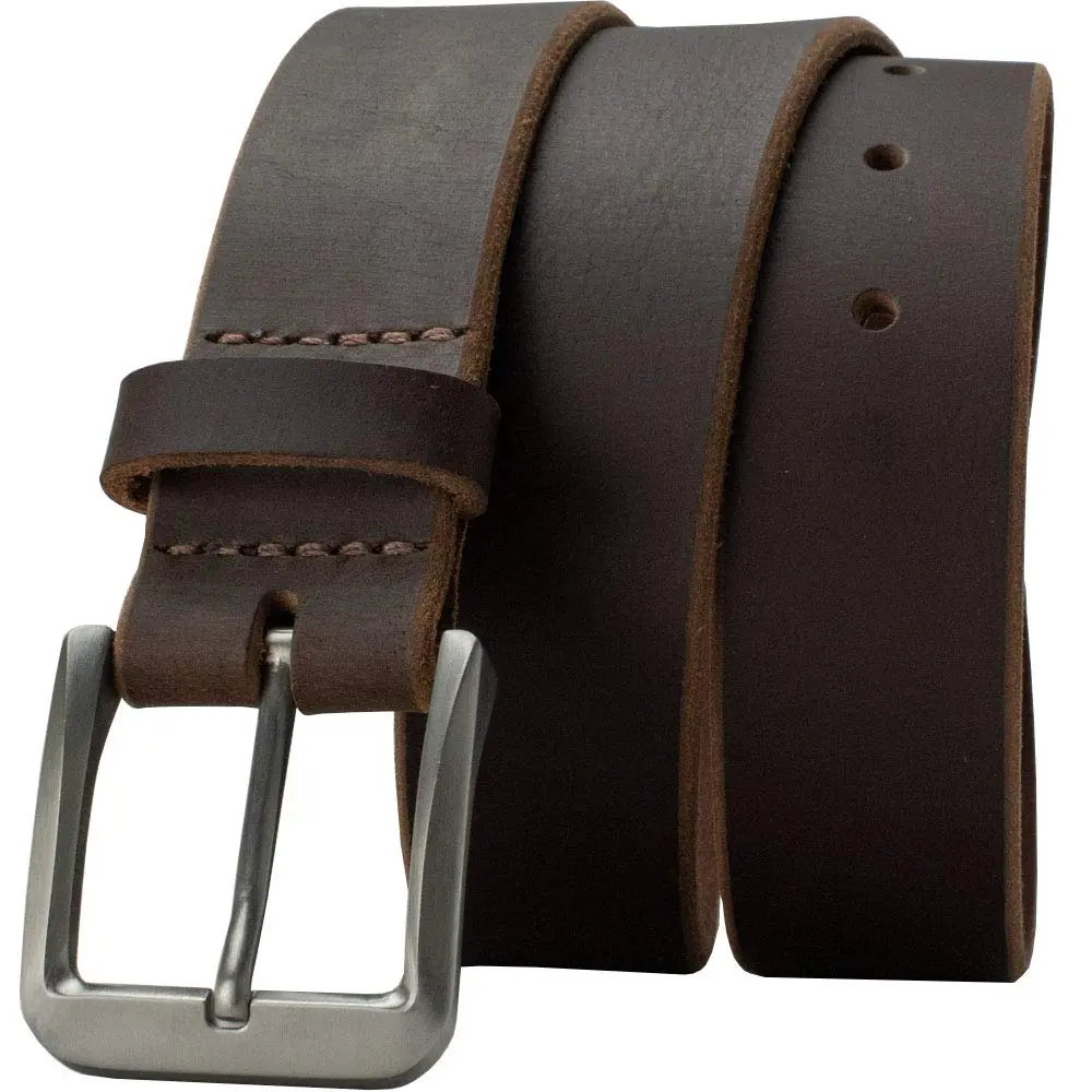 Nickel Smart Roan Mountain Titanium Brown Belt - 34" | Nickel-Free, Durable Leather & Titanium Buckle - main product image