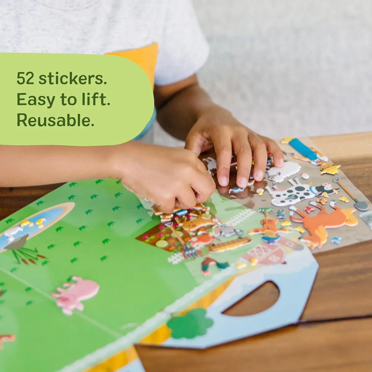 Melissa & Doug Puffy Sticker Play Set – On The Farm, 52 Reusable Stickers with 2 Scenes | Creative Farm Fun for Kids 4+ - view 5