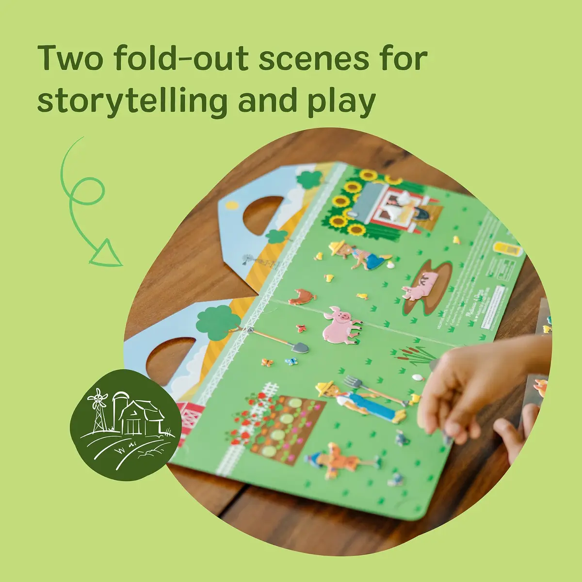 Melissa & Doug Puffy Sticker Play Set – On The Farm, 52 Reusable Stickers with 2 Scenes | Creative Farm Fun for Kids 4+ - view 3