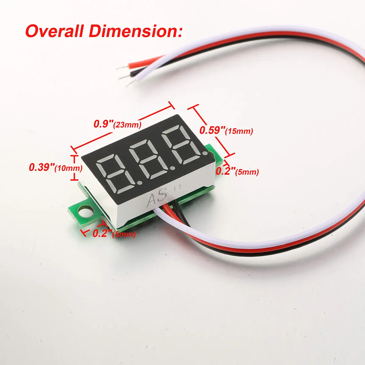 bayite Digital Volt Meter 0-30V | Calibratable, Bright Red LED Display, Reverse Polarity Protection - view 6