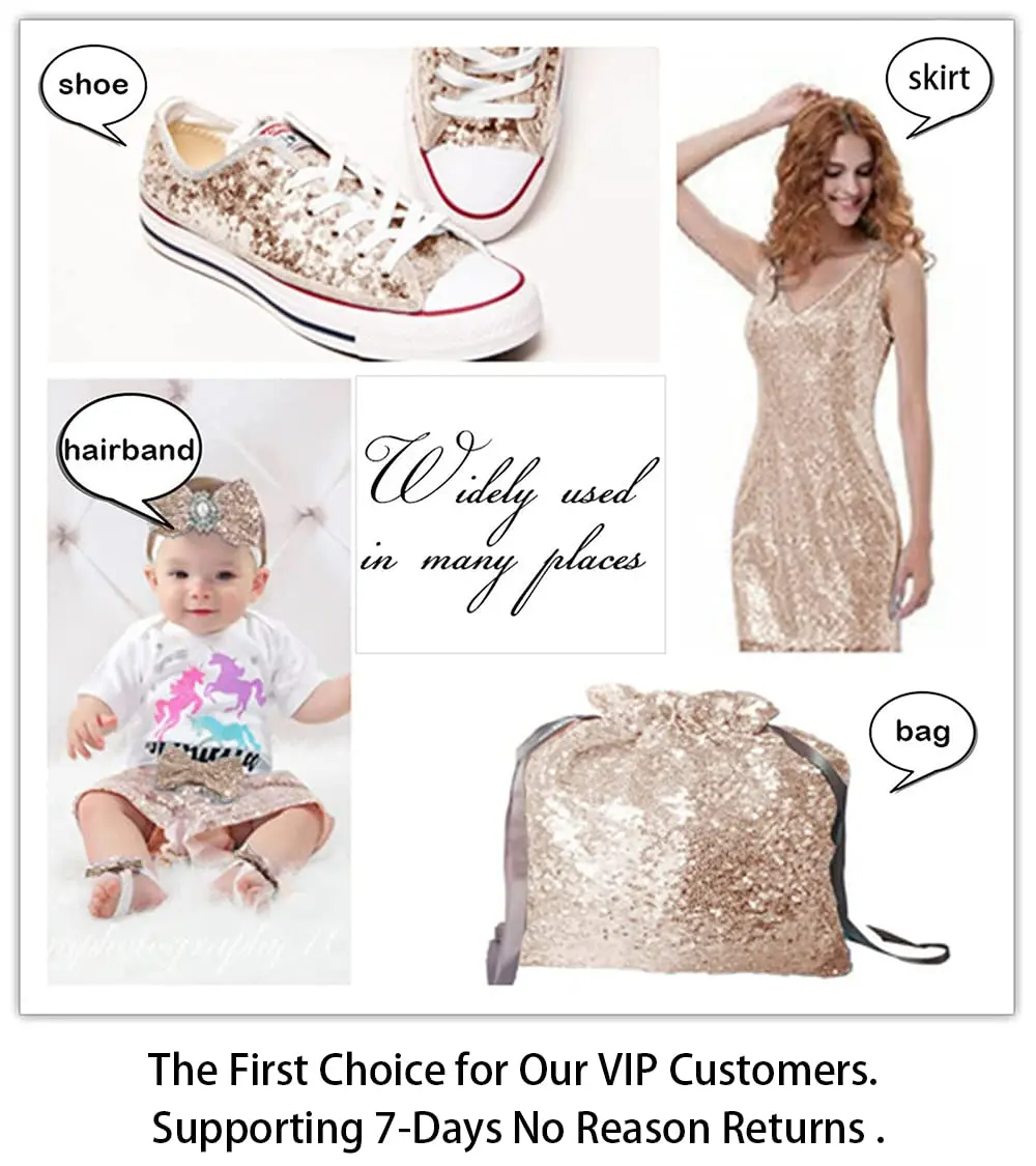 ShiDianYi Sequin Fabric 4 Yards | Elegant Champagne Sequin Material for Weddings & Events - view 5