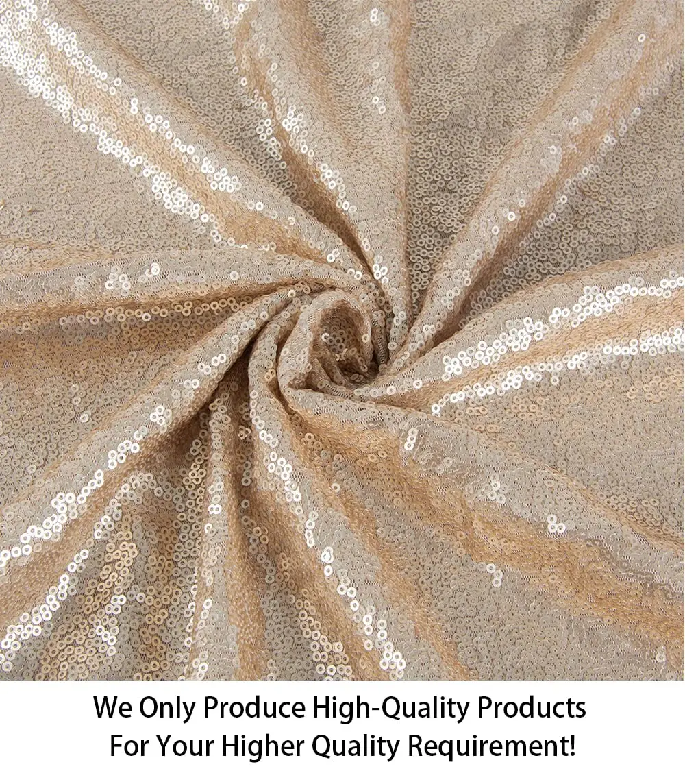 ShiDianYi Sequin Fabric 4 Yards | Elegant Champagne Sequin Material for Weddings & Events - view 2