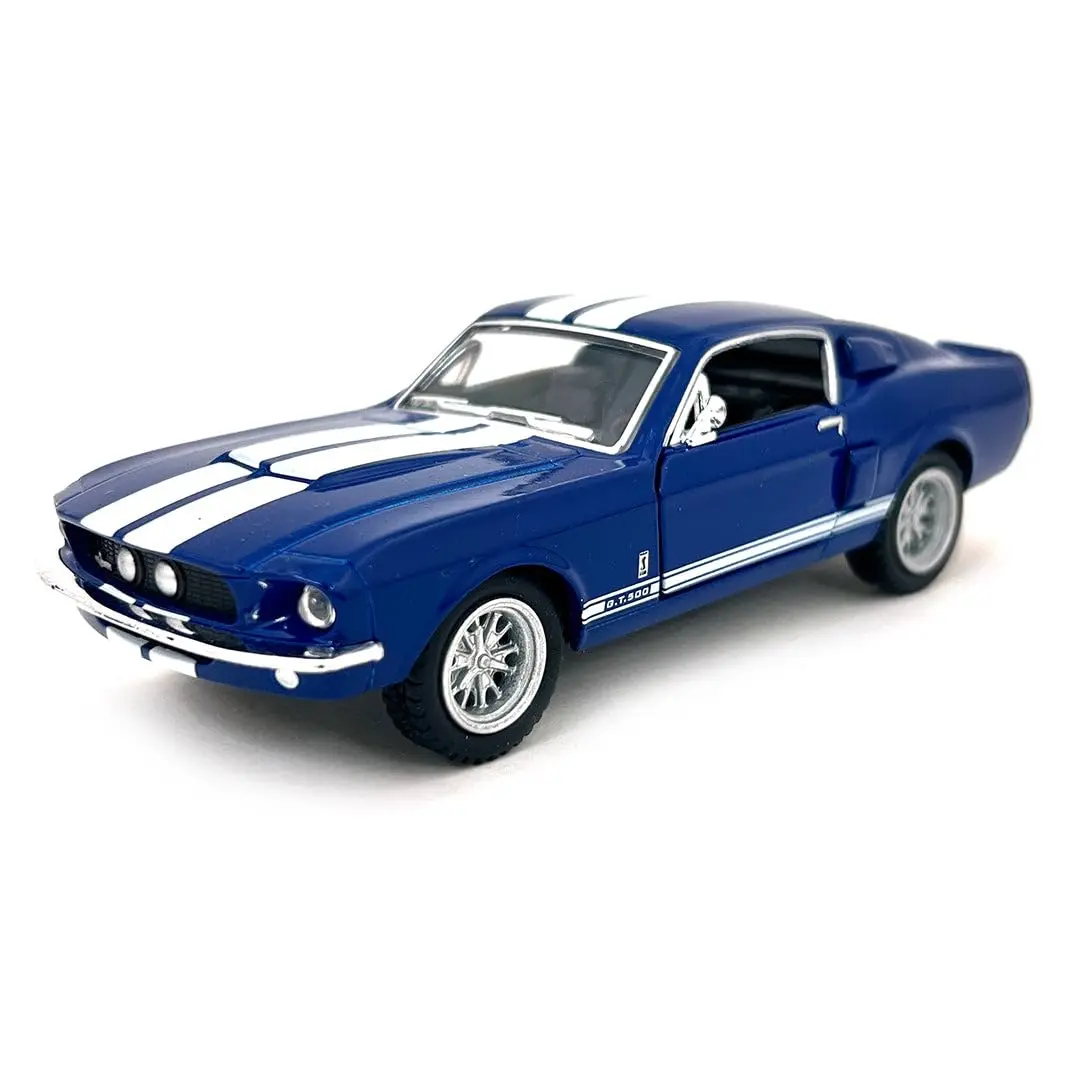 KiNSMART 1967 Ford Shelby Mustang GT500 1:38 Scale Die Cast Model Toy (Blue) | Realistic Miniature Car - main product image