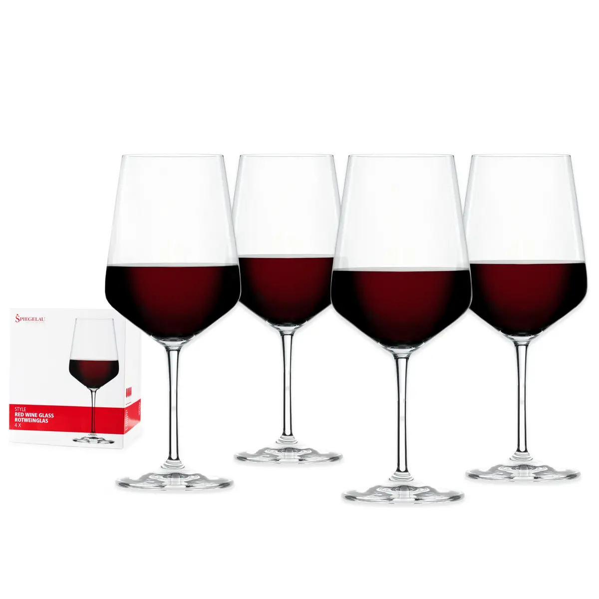 Spiegelau Style Red Wine Glasses Set of 4 | Elegant Stemmed Crystal for Cabernet & Pinot Noir - main product image