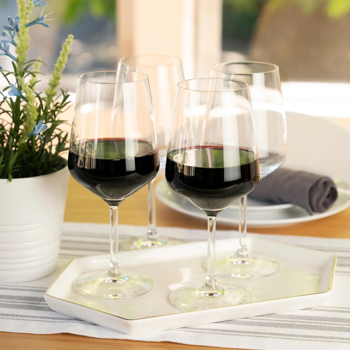 Spiegelau Style Red Wine Glasses Set of 4 | Elegant Stemmed Crystal for Cabernet & Pinot Noir - view 9