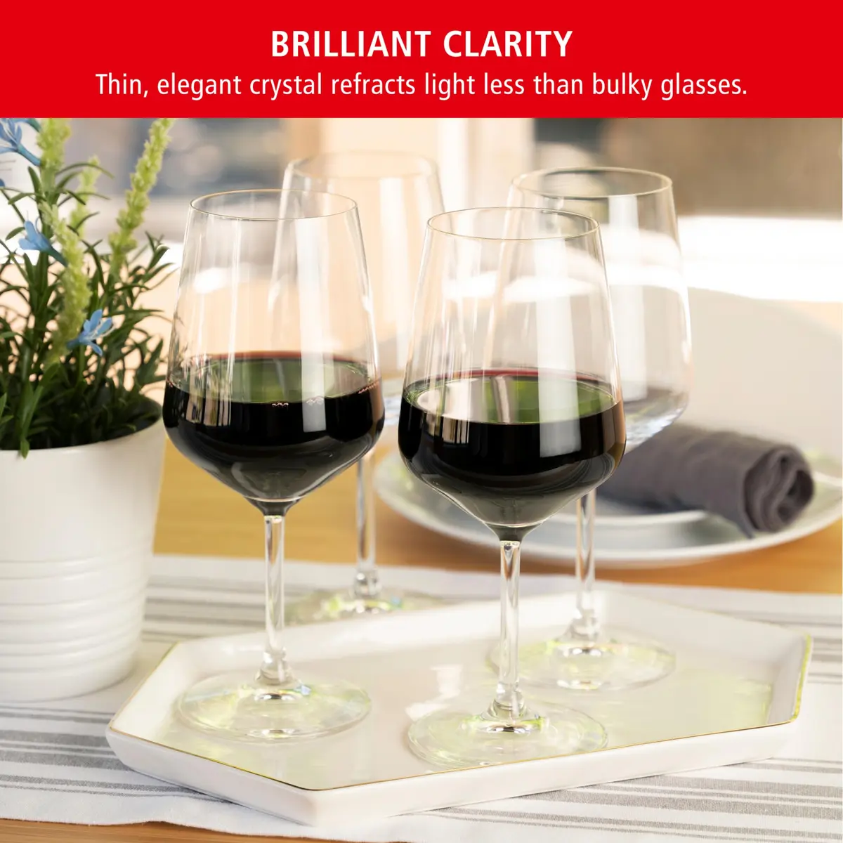 Spiegelau Style Red Wine Glasses Set of 4 | Elegant Stemmed Crystal for Cabernet & Pinot Noir - view 4
