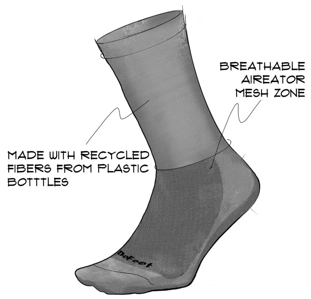 DEFEET Aireator 5" Cycling Socks Colorado Flag S | Breathable, Lightweight, USA-made - view 3