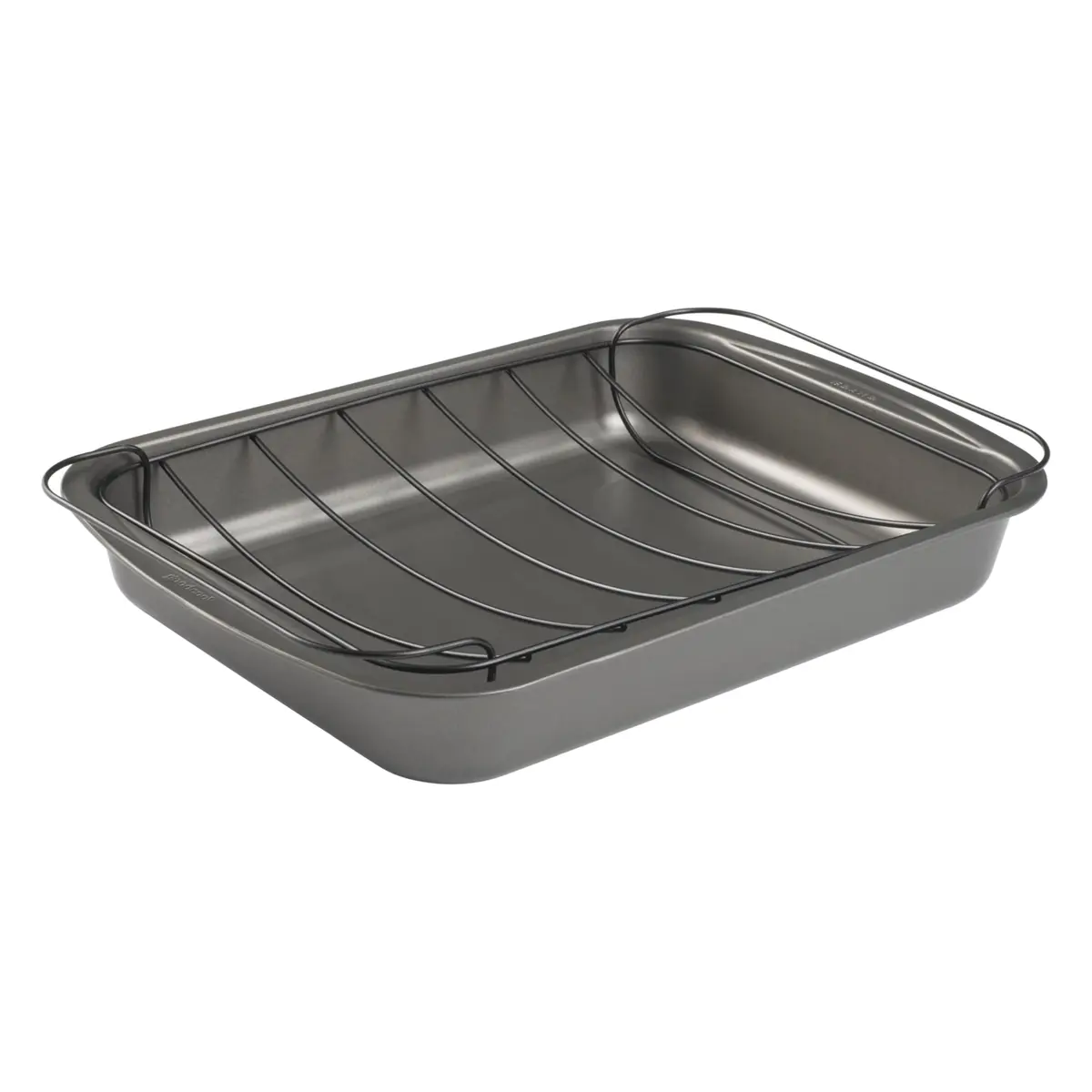 GoodCook Roast Pan with Rack 15 x 11-Inch | Nonstick Heavy-Gauge Aluminum, Gray - main product image