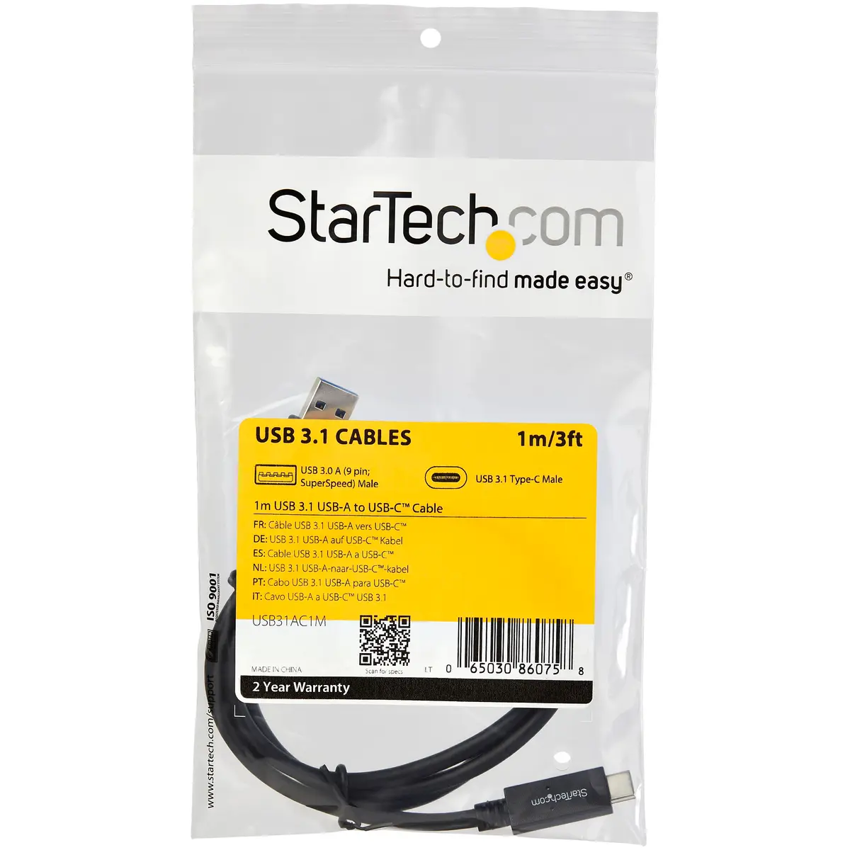 StarTech 3ft/1m USB-A to USB-C Cable | USB 10Gbps, 3A, Charge & Sync - view 5