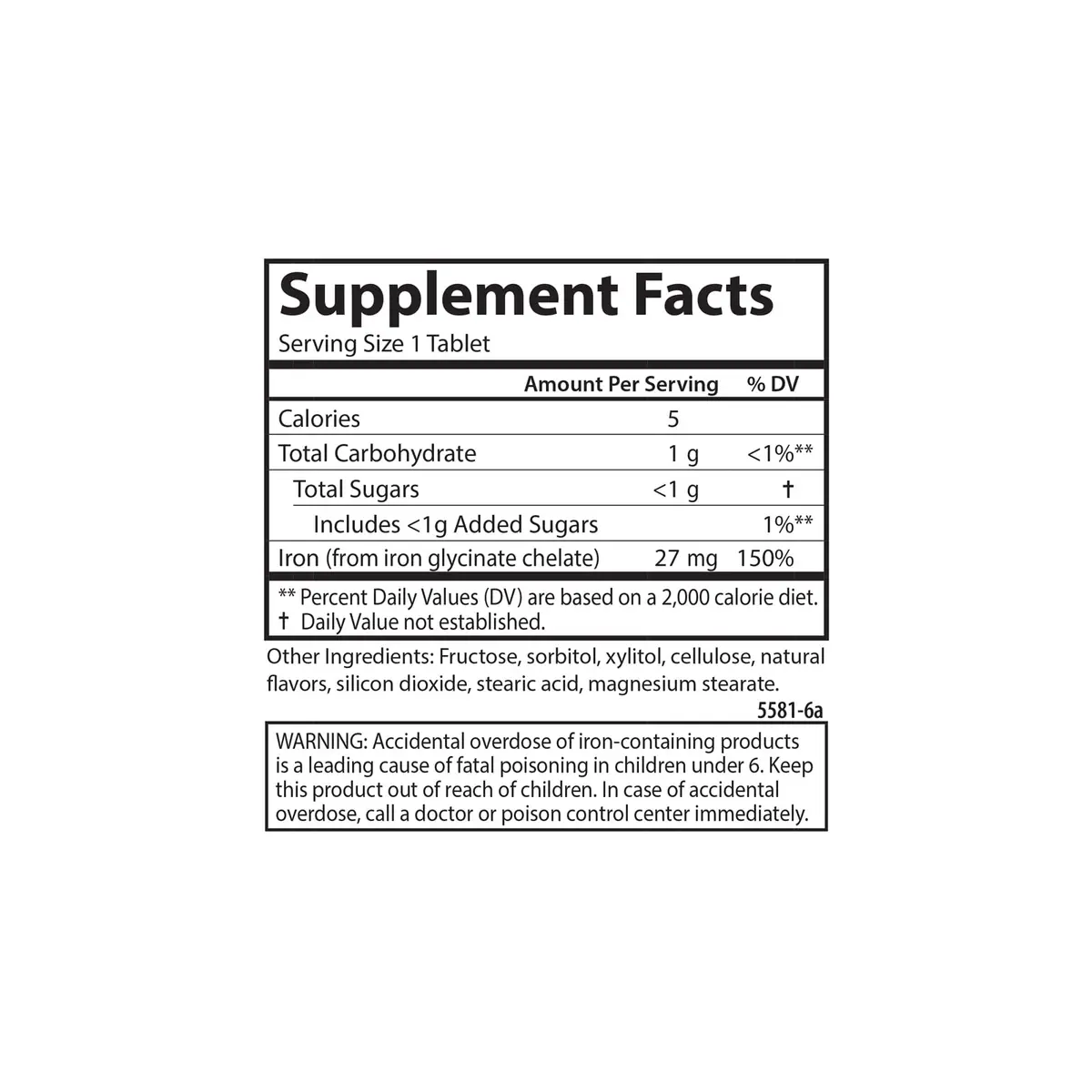 Carlson Chewable Iron, 27 mg | Superior Absorption, 60 Chewable Tablets for Healthy Blood - view 4