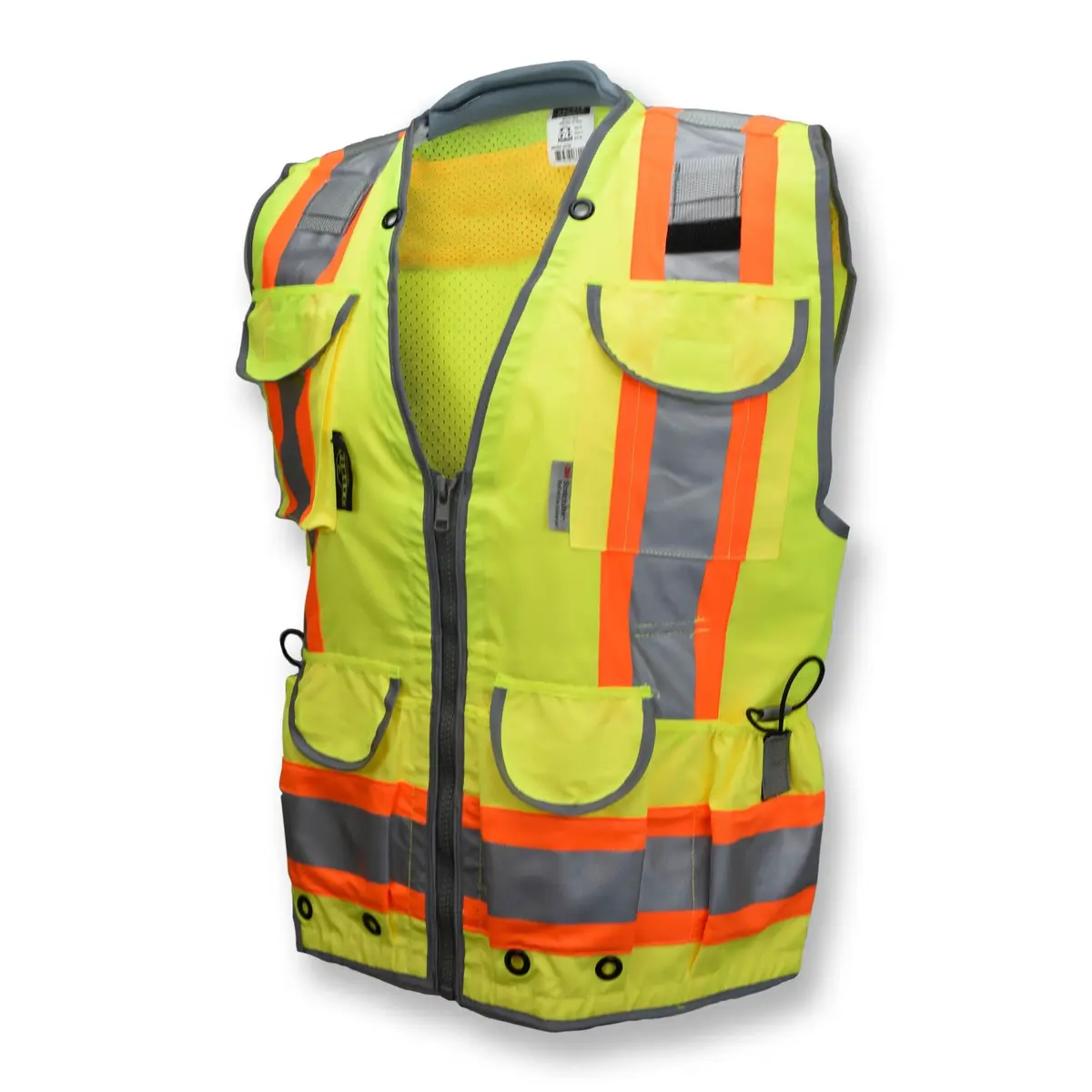 Radians SV55 Class 2 Heavy Woven Two Tone Engineer Vest with Padded Neck | Extra Cargo Support in Green, 3X-Large - main product image