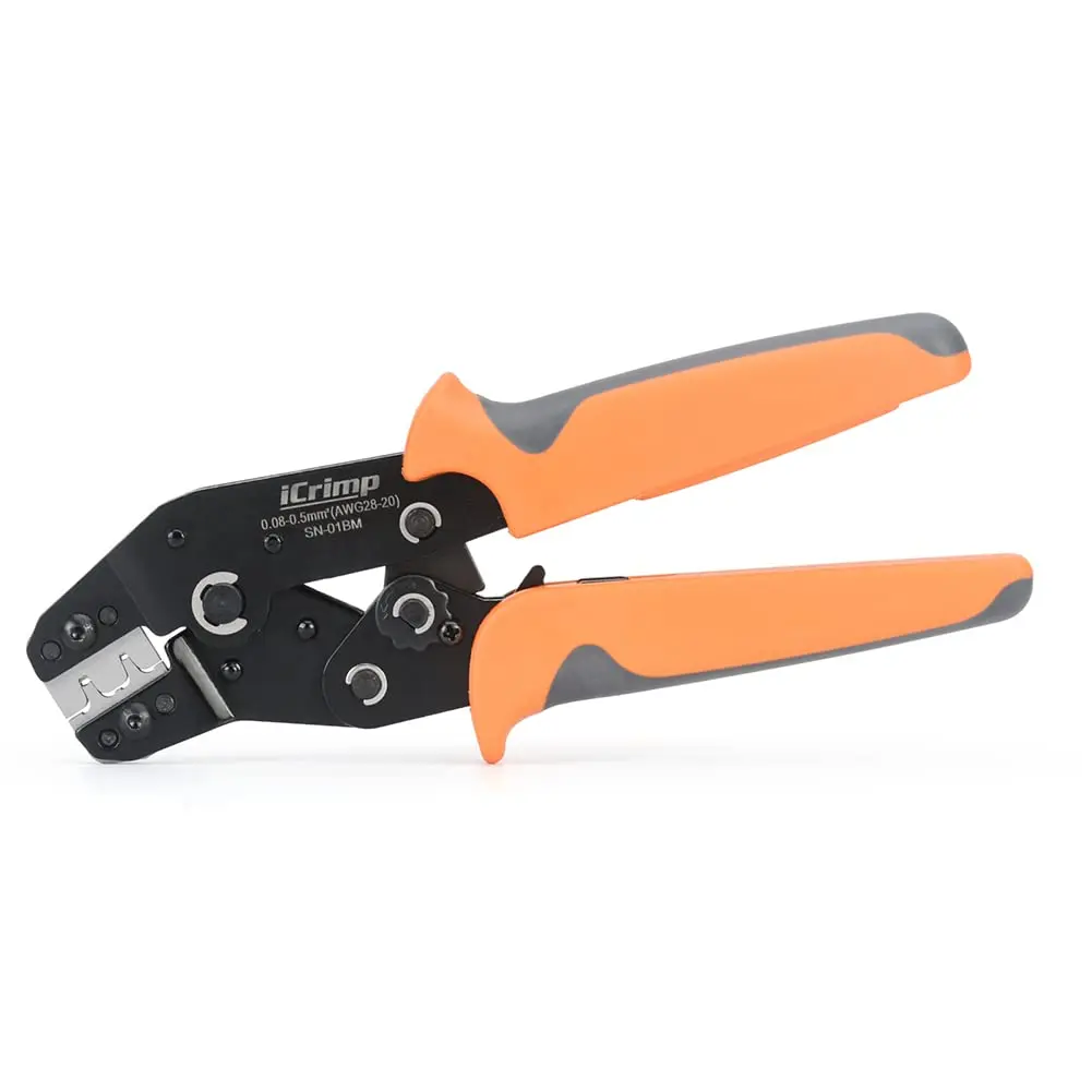 IWISS SN-01BM Crimping Tool for Dupont XH2.0/2.54/3.96mm Terminals, AWG 28-20 (0.08-0.5mm2) | Ratchet Crimper for JST, Molex, Servo Connectors - main product image
