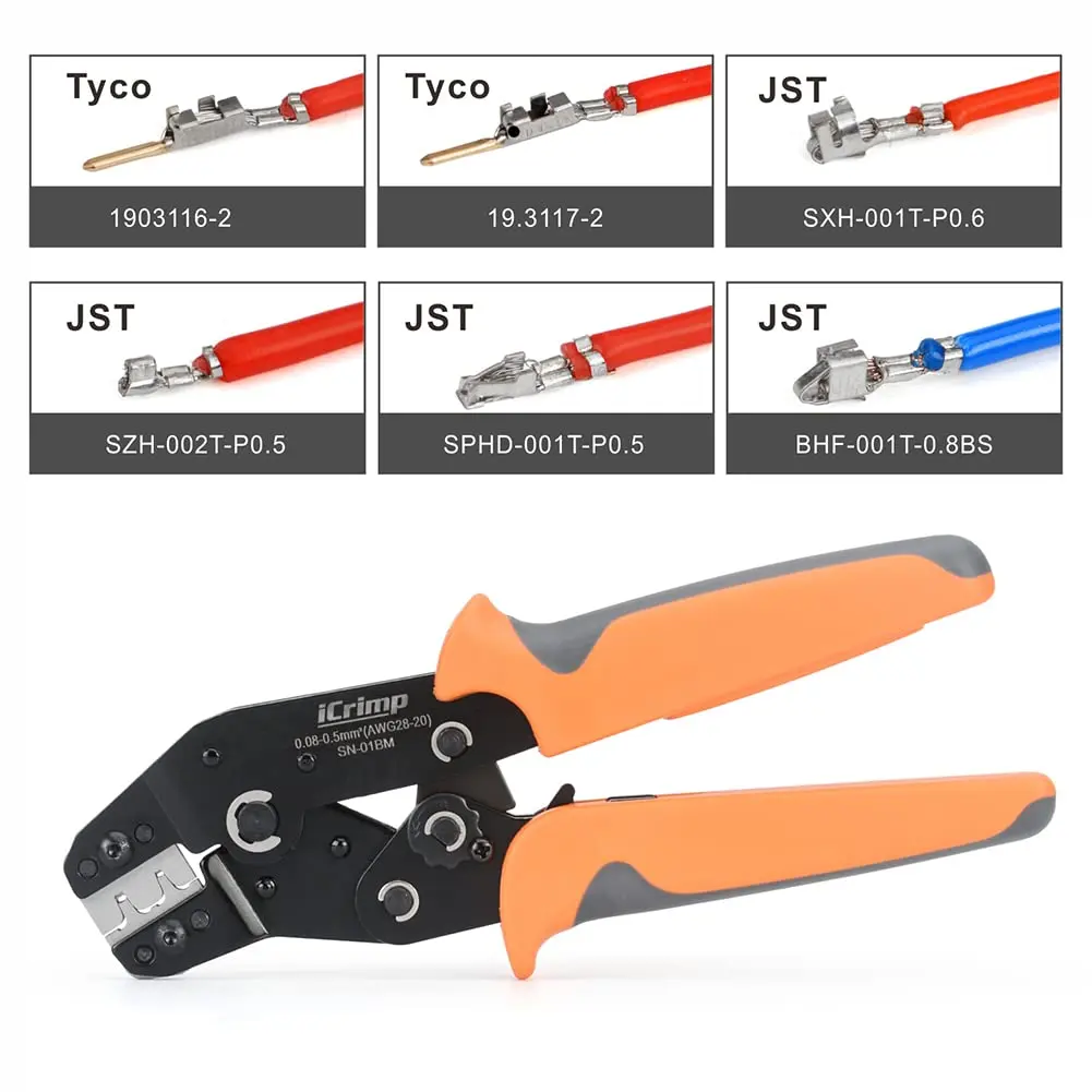 IWISS SN-01BM Crimping Tool for Dupont XH2.0/2.54/3.96mm Terminals, AWG 28-20 (0.08-0.5mm2) | Ratchet Crimper for JST, Molex, Servo Connectors - view 2
